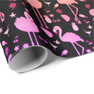 Flamingo Party Technicolor Wrapping Paper