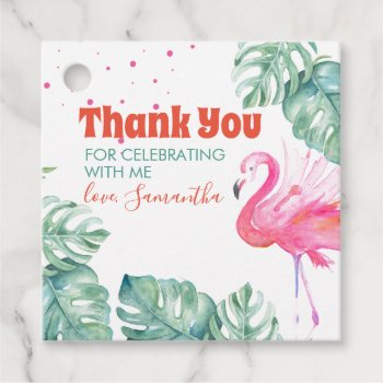 Flamingo Party Thank You Favor Tags by VGInvites at Zazzle