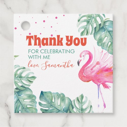 Flamingo Party Thank You Favor Tags