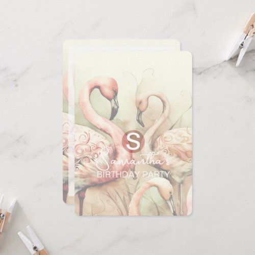 Flamingo Party Theme, Custom Invitation