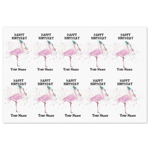 Flamingo Partying _ Animals at Birthday Party  Tissue Paper