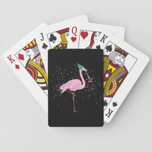 Flamingo Partying _ Animals Having a Party Poker Cards