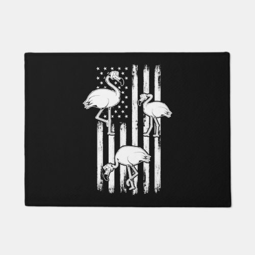 Flamingo Patriotic US Flag 4th Of July Flamingo Doormat