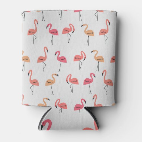 Flamingo Pattern Background Tropical Design Can Cooler
