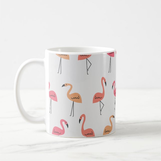 Flamingo Pattern Background Tropical Design Coffee Mug (Left)