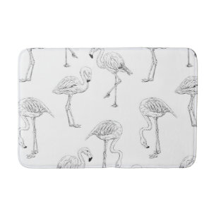 Flamingo pattern bathroom mat