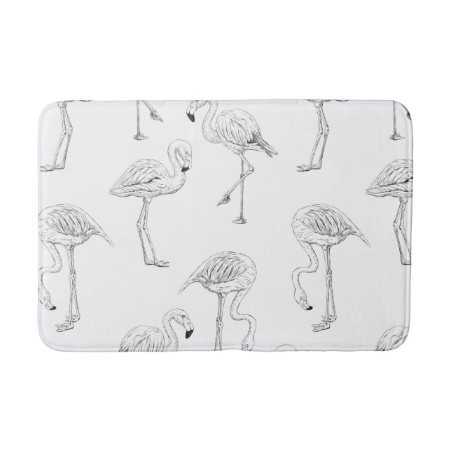 Flamingo pattern bathroom mat (Front)