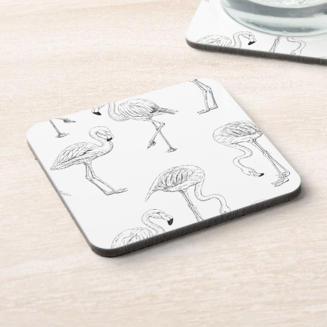 Flamingo pattern beverage coaster (Left Side)