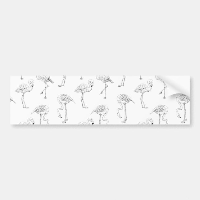 Flamingo pattern bumper sticker (Front)