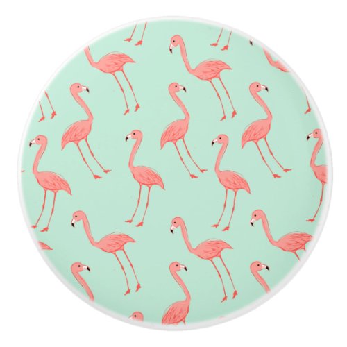 Flamingo Pattern Ceramic Knob