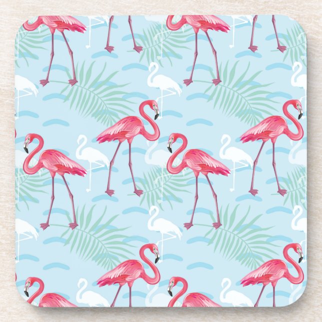 Flamingo Pattern Coaster (Front)