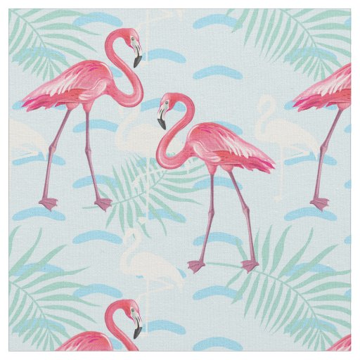 Flamingo Pattern Fabric | Zazzle.com