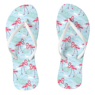 Flamingo Pattern Flip Flops