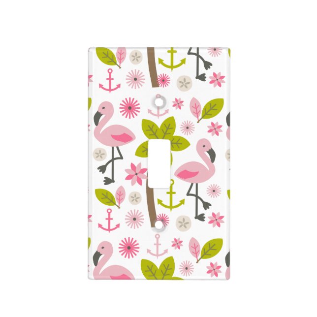 Flamingo Pattern Light Switch Cover (Front)