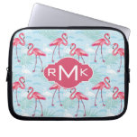 Flamingo Pattern | Monogram Laptop Sleeve