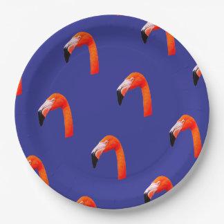 Flamingo-Pattern Paper Plates
