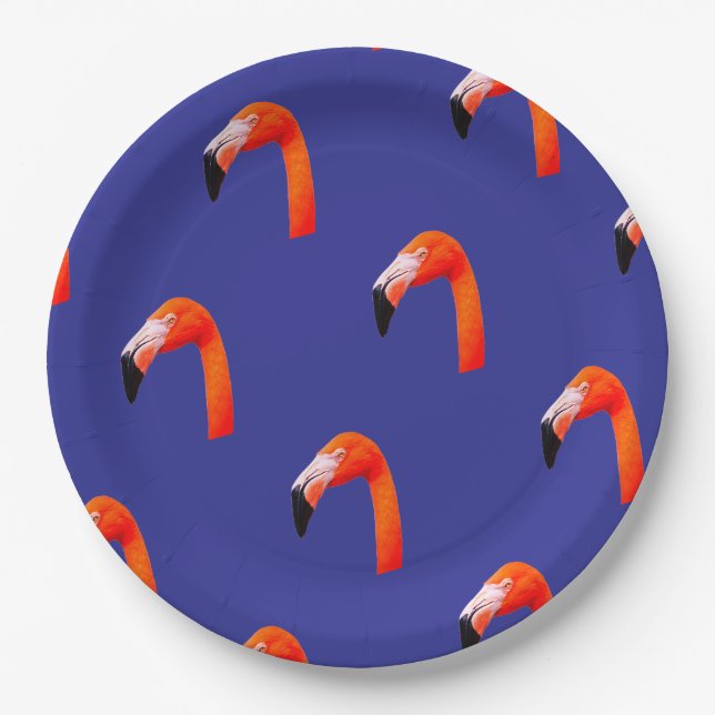 Flamingo-Pattern  Paper Plates (Front)