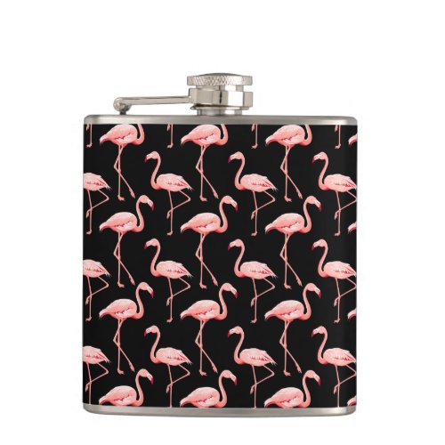 Flamingo Pattern Pink Bird Tropical Animal Lover Flask