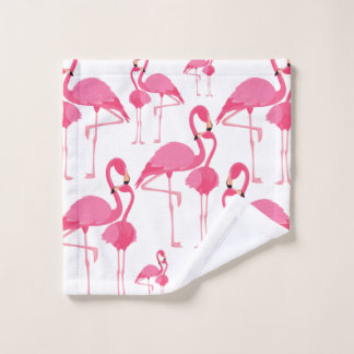 Flamingo pattern pink wash cloth