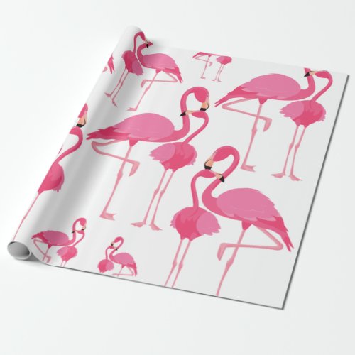 Flamingo pattern pink wrapping paper