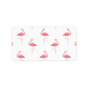 Flamingo Pattern Print Return Address Label