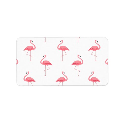 Flamingo Pattern Print Return Address Label
