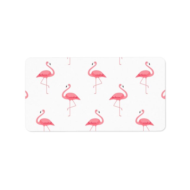 Flamingo Pattern Print Return Address Label (Front)