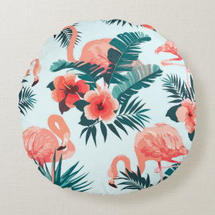 Flamingo Pattern Round Pillow