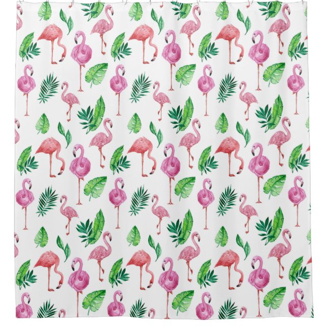 Flamingo Pattern Shower Curtain (Front)