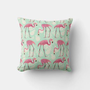 Flamingo pattern throw pillow