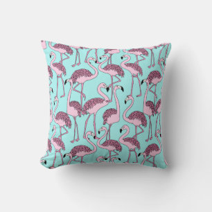 Flamingo pattern throw pillow