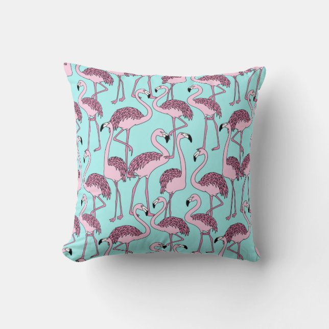 Flamingo pattern throw pillow (Front)