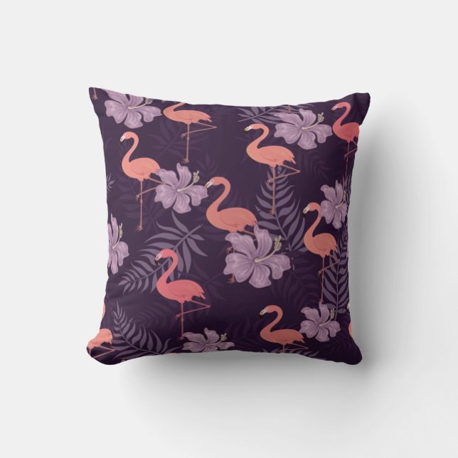 Flamingo pattern throw pillow (Front)