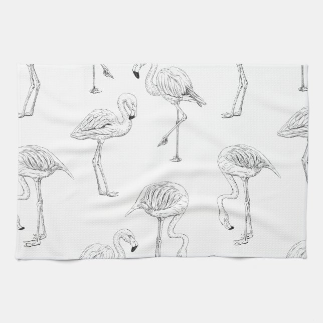 Flamingo pattern towel (Horizontal)