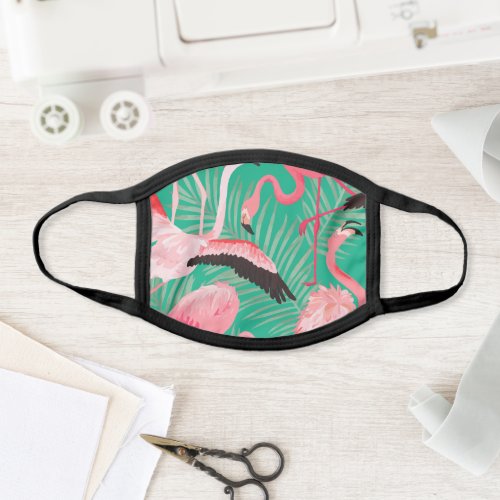 Flamingo Pattern Tropical Forest Face Mask