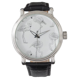 Flamingo pattern watch