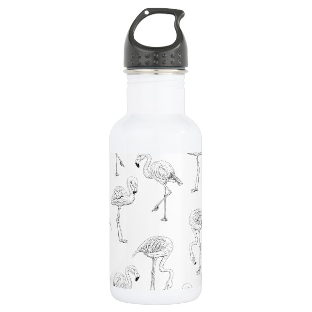 Flamingo pattern water bottle (Front)