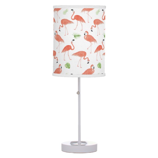 Flamingo Pattern Watercolor Table Lamp (Front)