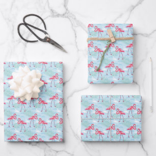 Flamingo Pattern Wrapping Paper Sheets