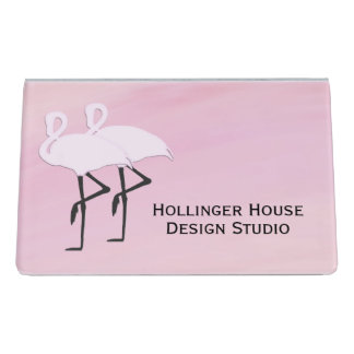 Flamingo Personalized Desk Business Card Holder