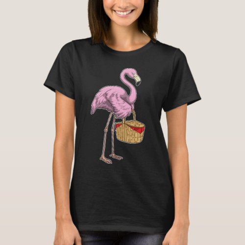 Flamingo Picnic Basket T_Shirt