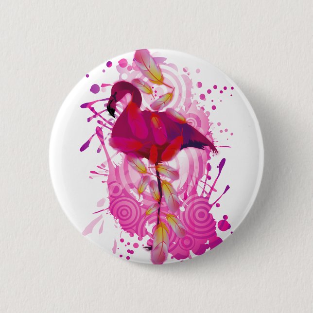 Flamingo Pinback Button (Front)