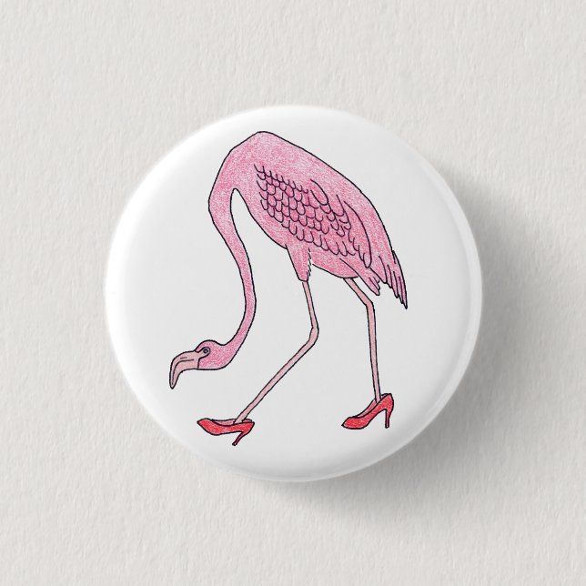 flamingo pinback button (Front)