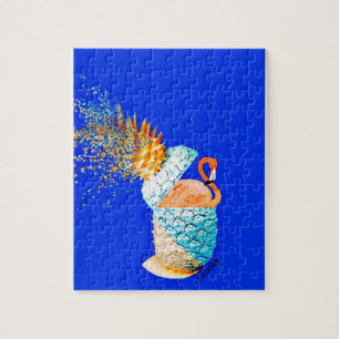 Flamingo Pineapple Jigsaw Puzzle