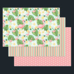 Flamingo, Pineapple, Monstera Tropical  Wrapping Paper Sheets<br><div class="desc">This is a super fun and summery collection of patterns for anyone loving a tropical vibe. Featuring pretty, pink flamingos, green monstera leaves, yellow pineapples, and white hibiscus flowers on a turquoise background, the first sheet of wrapping paper is perfect for any occasion like a bridal shower, birthday party, or...</div>