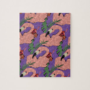 Flamingo Pineapples Hand Drawn Doodles Jigsaw Puzzle