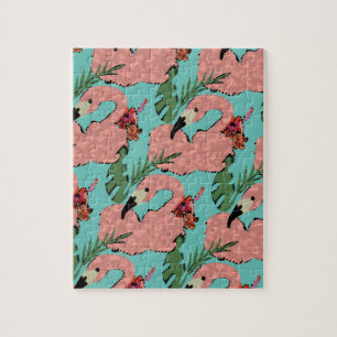 Flamingo Pineapples Hand Drawn Doodles Jigsaw Puzzle