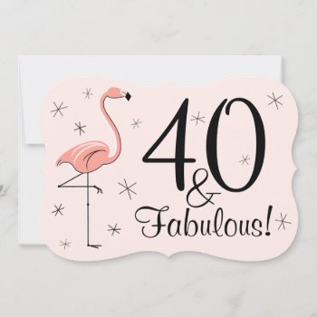 Flamingo Pink '40 And Fabulous' Invitation Bracket by QuirkyChic at Zazzle