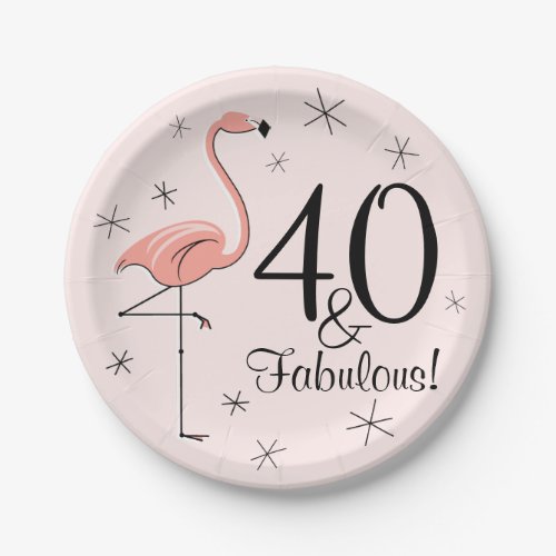 Flamingo Pink 40 and Fabulous paper plate