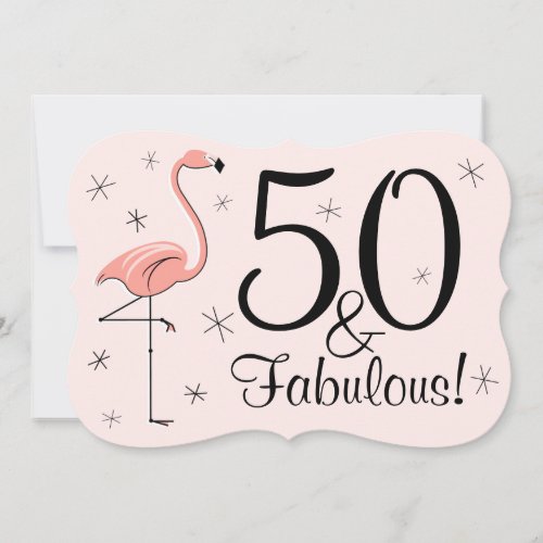 Flamingo Pink 50 and Fabulous invitation bracket